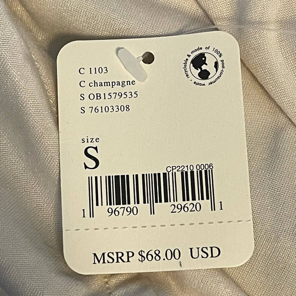 Free People Ivory Champagne All Night Velvet Tunic Camisole NWT Size Small - Picture 8 of 8